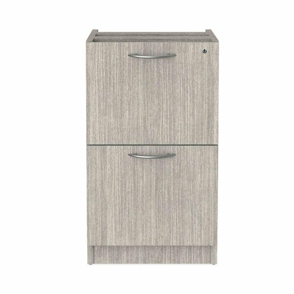 Fine-Line 2 Drawers Valencia Series Full Pedestal File Cabinet, Gray FI3193542